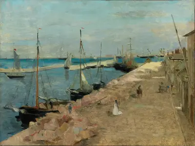 The Harbor at Cherbourg av Berthe Morisot