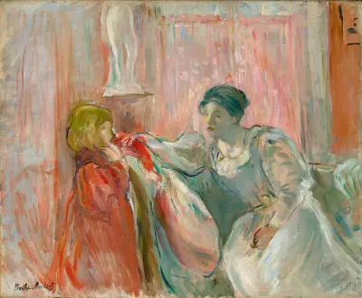 Young Woman and Child av Berthe Morisot