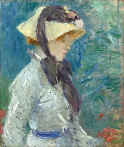 Mladá žena se slaměným kloboukem, Berthe Morisot