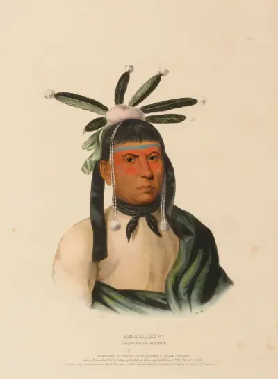 Amiskquew. A Menominie Warrior av Charles Bird King
