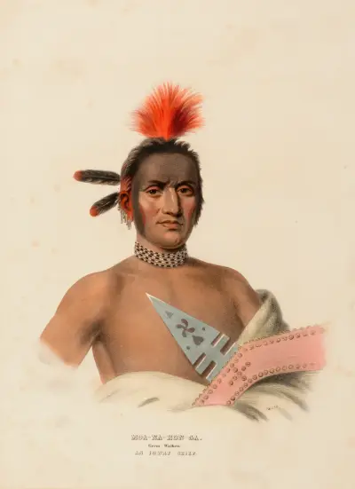 Moa-Na-Hon-Ga. Great Walker. Ein Iowa-Häuptling von Charles Bird King