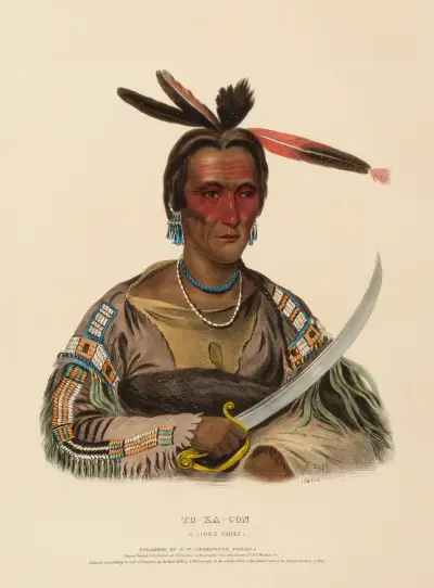To-Ka-Con. A Sioux Chief av Charles Bird King
