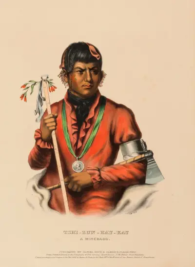 Tshi-Zun-Hau-Kau. A Winnebago av Charles Bird King