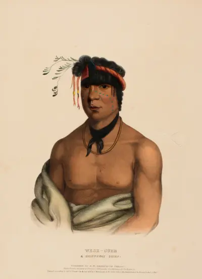 Wesh-Cubb. Ein Häuptling der Chippewa 2 von Charles Bird King