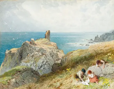 Fast Castle, Berwickshire, Scotland av Myles Birket Foster