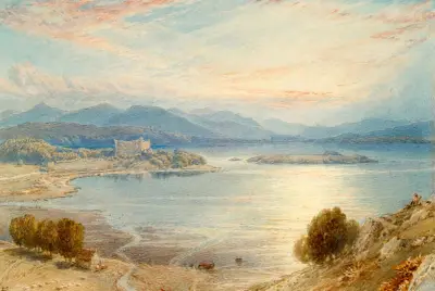 Loch Awe im Sonnenuntergang von Myles Birket Foster