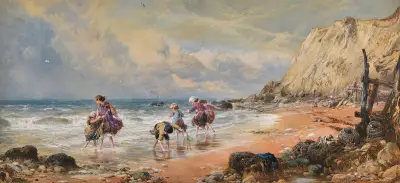 Am Strand von Bonchurch von Myles Birket Foster
