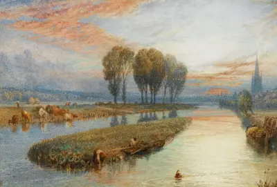 Reed Gatherers av Myles Birket Foster