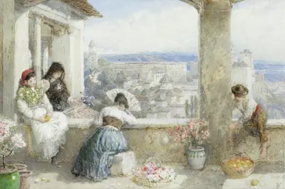 The Alhambra Granada Spain av Myles Birket Foster