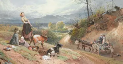 Der Weg zum Markt von Myles Birket Foster