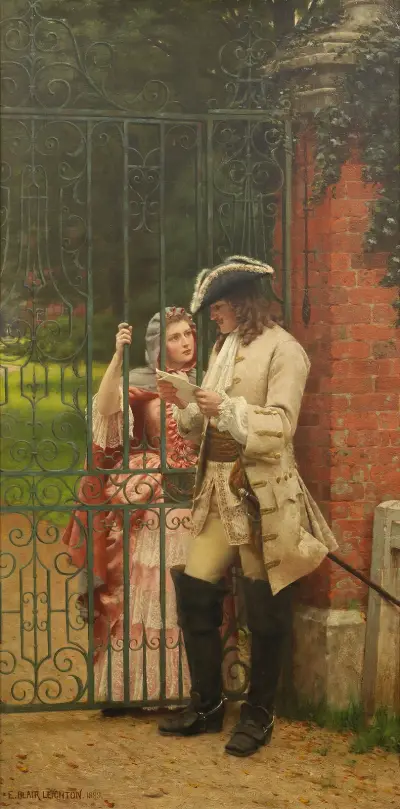 ‘What shall I say’ av Edmund Blair Leighton