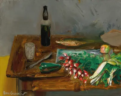 Still Life With Radishes av Boris Grigoriev