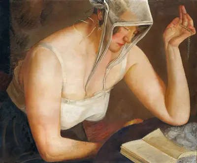 Woman Reading av Boris Grigoriev