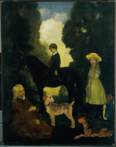 Children, Dogs and Pony av Arthur Bowen Davies
