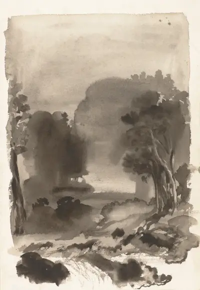 Landskap 2 av Arthur Bowen Davies
