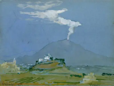 Landscape (Camaldoli), 1911 av Arthur Bowen Davies