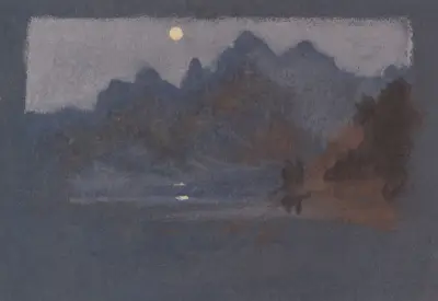 Berge im Mondlicht von Arthur Bowen Davies