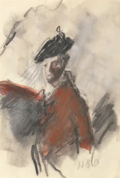 Studie efter Joshua Reynolds porträtt av Cornet Nehemiah Winter, 11th Dragoons av Hercules Brabazon Brabazon