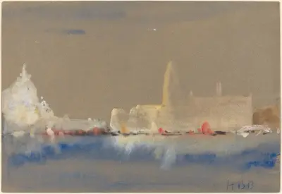 Båten Salute och Palazzo Ducale från Bacino di San Marco av Hercules Brabazon Brabazon