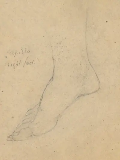 Study for the Judgment of Jupiter (Apollo, right foot), 1815 – nr 2 av Samuel Finley Breese Morse