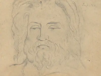 Study for The Judgment of Jupiter (Jupiter, head), 1815 – nr 4 av Samuel Finley Breese Morse