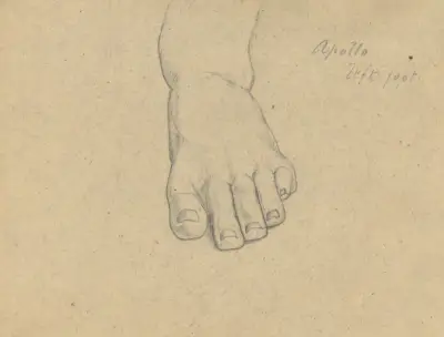 Study for The Judgment of Jupiter (Apollo, left foot), 1815 – nr 5 av Samuel Finley Breese Morse