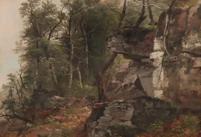 Trees on a Rocky Hillside av Asher Brown Durand