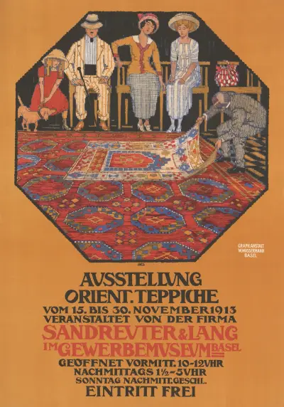 Ausstellung Orient. Teppiche – Veranstaltet von der Firma Sandreuter & Lang – im Gewerbemuseum av Burkhard Mangold