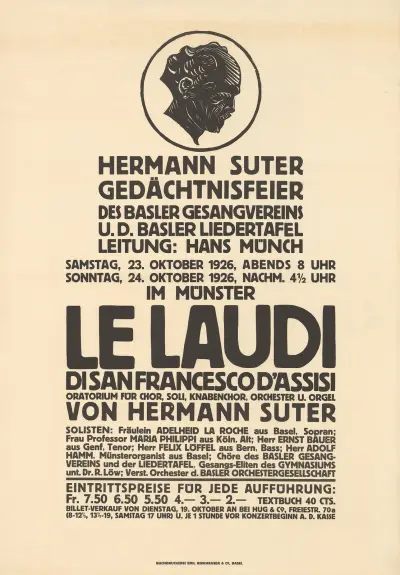Hermann Suter-minnesfest – Le Laudi di San Francesco d'Assisi – i Münster av Burkhard Mangold