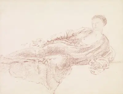 Female – Drapery Study of a Reclining Figure av Sir Edward Coley Burne-Jones