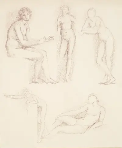 Female Nude – Five Studies av Sir Edward Coley Burne-Jones