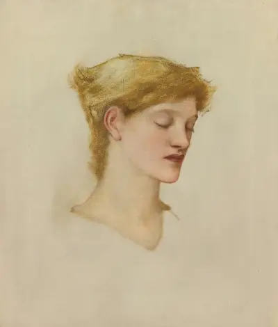 Head Of A Woman – nr 1 av Sir Edward Coley Burne-Jones