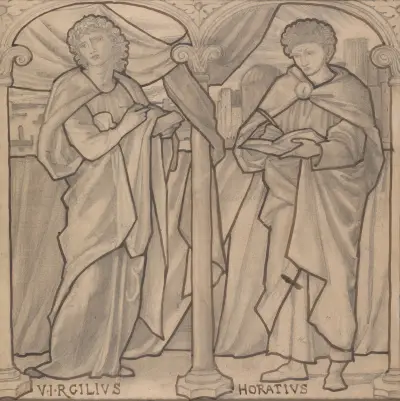 Preparatory Design for a Stained Glass Window, Virgil and Horace av Sir Edward Coley Burne-Jones