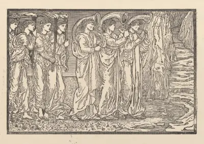 Procession to the rock I av Sir Edward Coley Burne-Jones