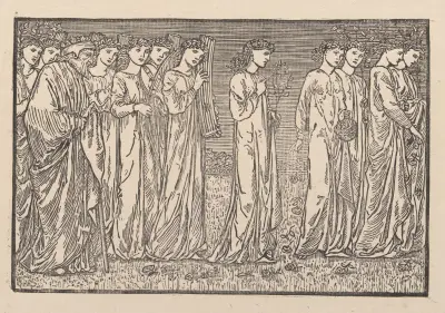 Procession to the rock II av Sir Edward Coley Burne-Jones