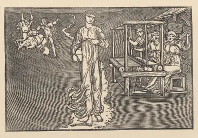 Psyche passes two trials av Sir Edward Coley Burne-Jones