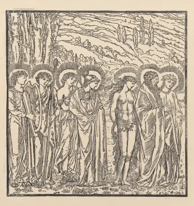 Psyche received into Olympus II av Sir Edward Coley Burne-Jones