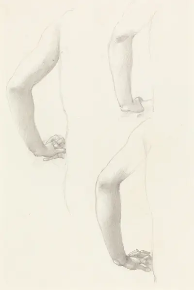 Studies of an Arm and Hands av Sir Edward Coley Burne-Jones