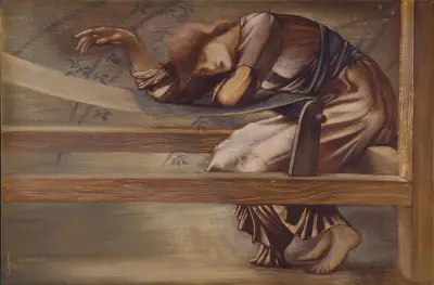 The Briar Rose Series – Study for ‘The Garden Court’ – nr 1 av Sir Edward Coley Burne-Jones
