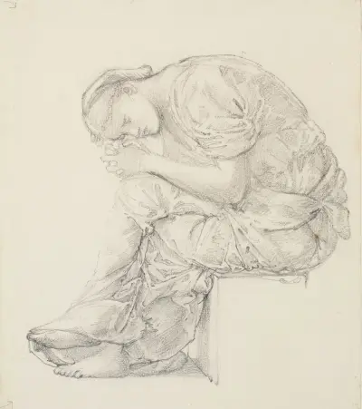 The Lament – Study for the Figure on the Right av Sir Edward Coley Burne-Jones