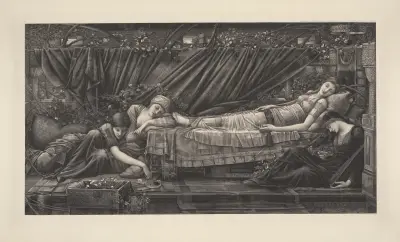 The Rose Bower av Sir Edward Coley Burne-Jones