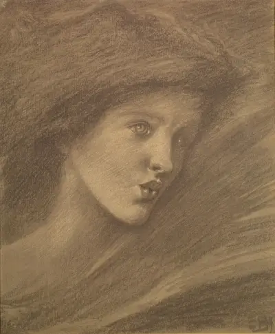 The Song of Solomon – Study of a Zephyr for ‘Sponsa de Libano’ av Sir Edward Coley Burne-Jones