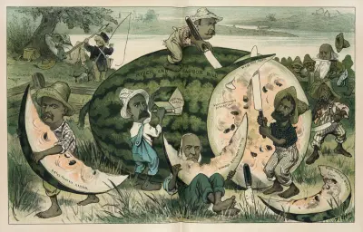 A free feast for the congressional colored boys – they are all after a slice av Frederick Burr Opper