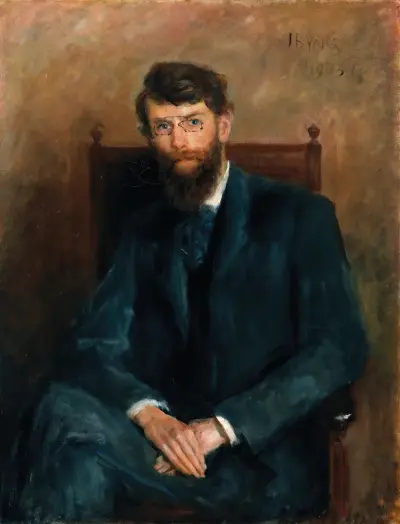 Portrait of AE (George W. Russell) (1867-1935), Poet av John Butler Yeats