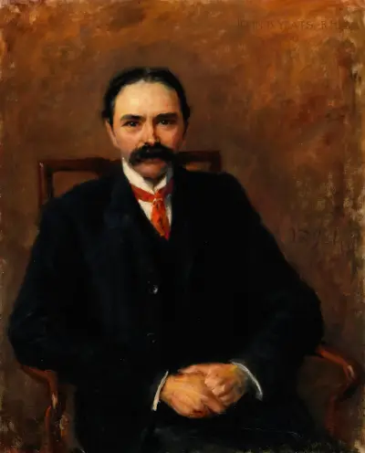 Portrait of Douglas Hyde, First President of Ireland (1860-1949), Poet and Scholar av John Butler Yeats