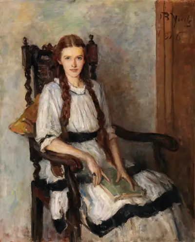 Portrait of Mary Lapsley Guest (née Caughey) (1901-1964) av John Butler Yeats