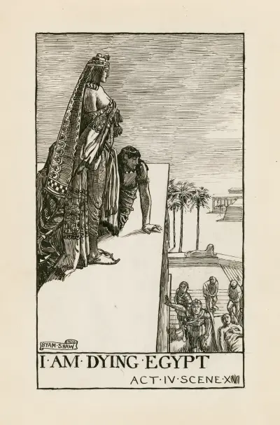 Antonius och Kleopatra; Jag dör, Egypten akt IV scen IV av Byam Shaw