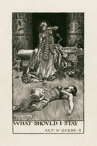 Antonius och Kleopatra; Varför stanna jag? Akt V scen II av Byam Shaw
