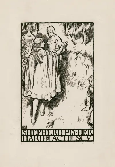 Som ni behagar; herdinnan och herden, akt III scen V av Byam Shaw