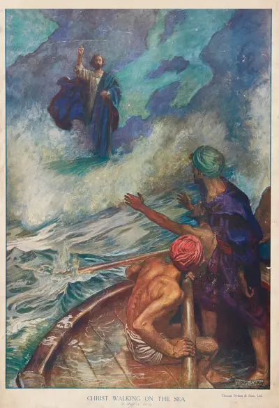 Kristus gående på havet av Byam Shaw